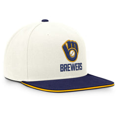 Milwaukee Brewers Nike Cooperstown Pro Dri-FIT Snapback Hat - Cream/Royal - Nike Discount