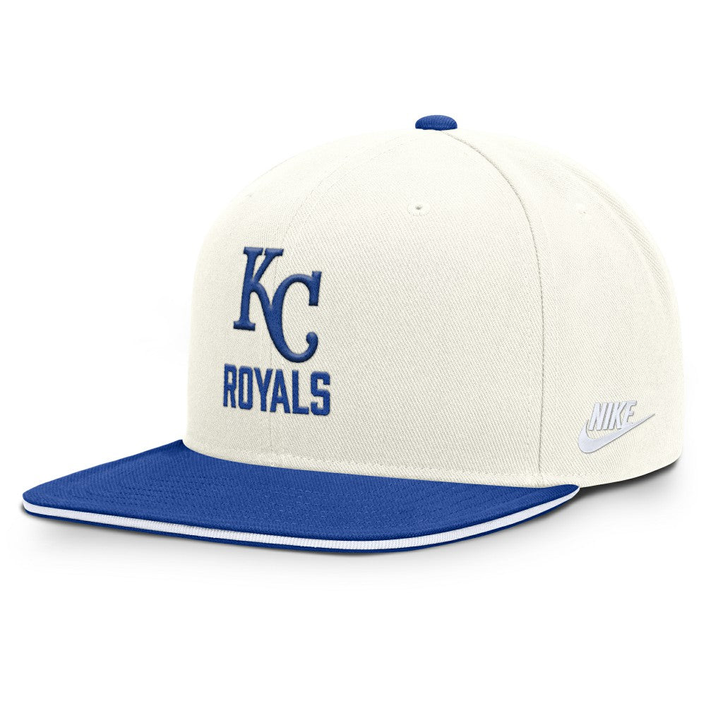 Kansas City Royals Nike Cooperstown Pro Dri-FIT Snapback Hat - Cream/Royal - Nike Lifestyle