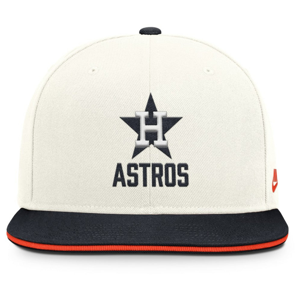 Houston Astros Nike Cooperstown Pro Dri-FIT Snapback Hat - Cream/Navy - Nike Sale