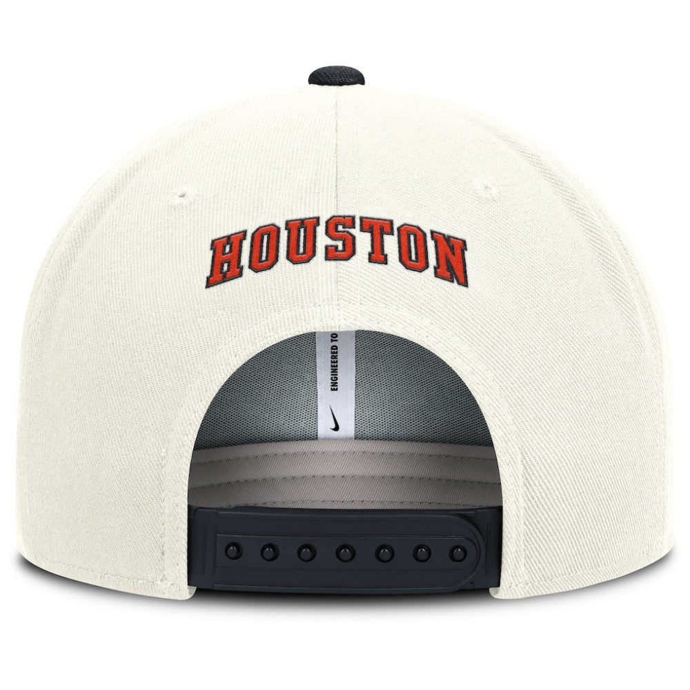 Houston Astros Nike Cooperstown Pro Dri-FIT Snapback Hat - Cream/Navy - Nike Sale