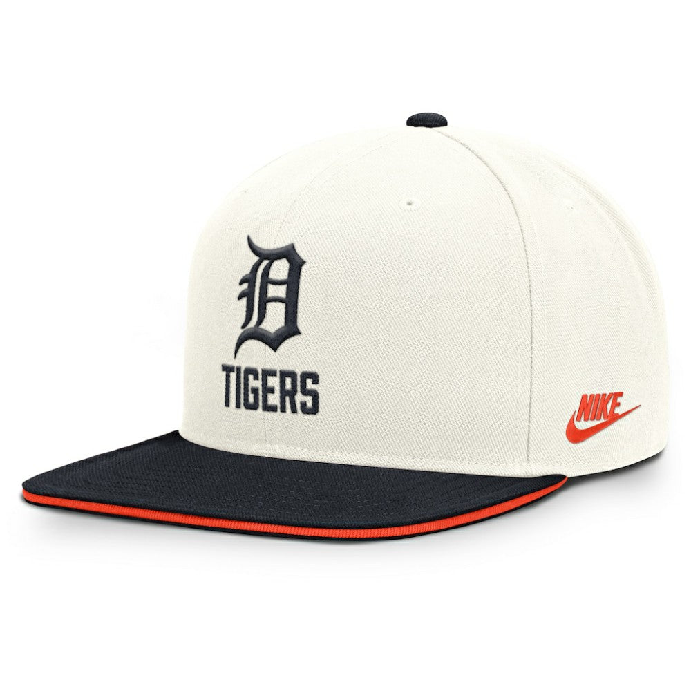 Detroit Tigers Nike Cooperstown Pro Dri-FIT Snapback Hat - Cream/Navy - Nike Lifestyle