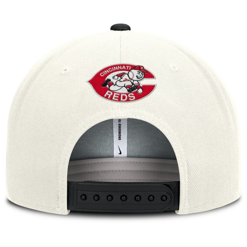 Cincinnati Reds Nike Cooperstown Pro Dri-FIT Snapback Hat - Cream/Black - Nike Discount