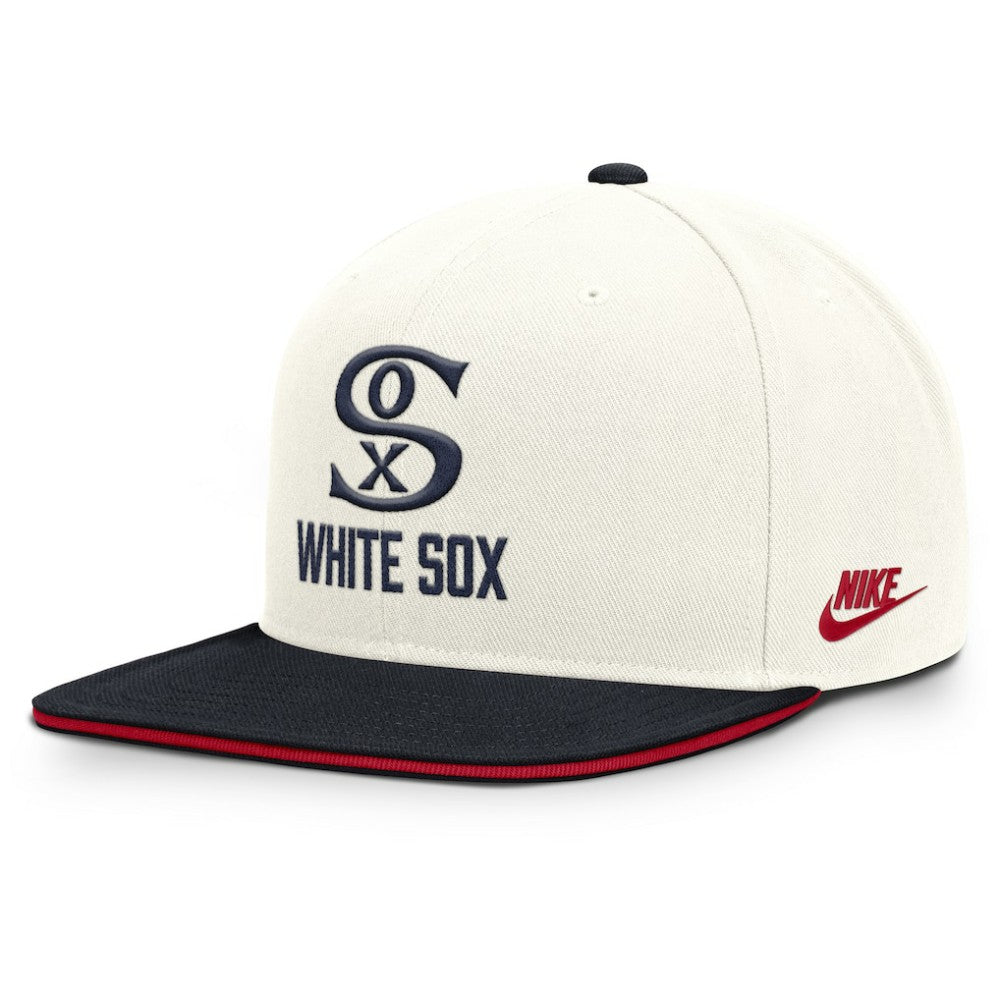 Chicago White Sox Nike Cooperstown Pro Dri-FIT Snapback Hat - Cream/Navy - Nike Discount