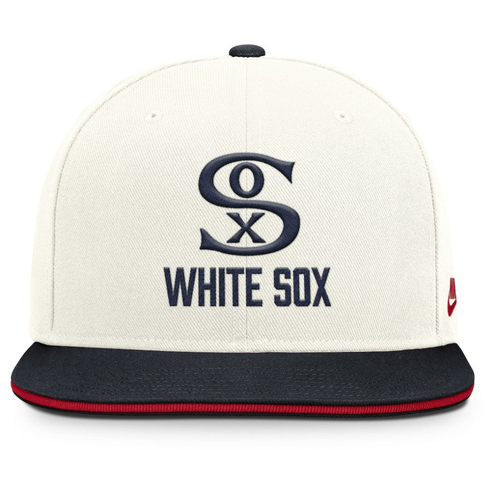 Chicago White Sox Nike Cooperstown Pro Dri-FIT Snapback Hat - Cream/Navy - Nike Discount