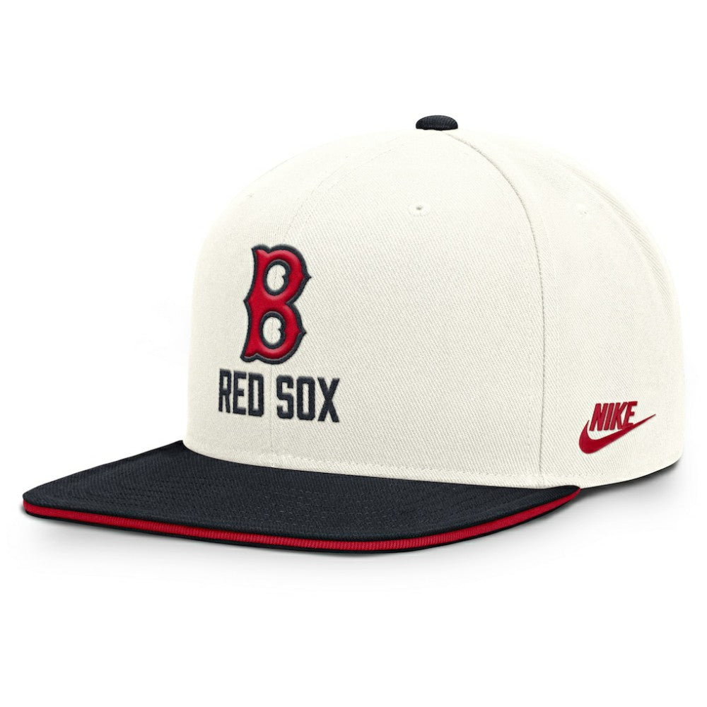 Boston Red Sox Nike Cooperstown Pro Dri-FIT Snapback Hat - Cream/Navy - Nike Discount
