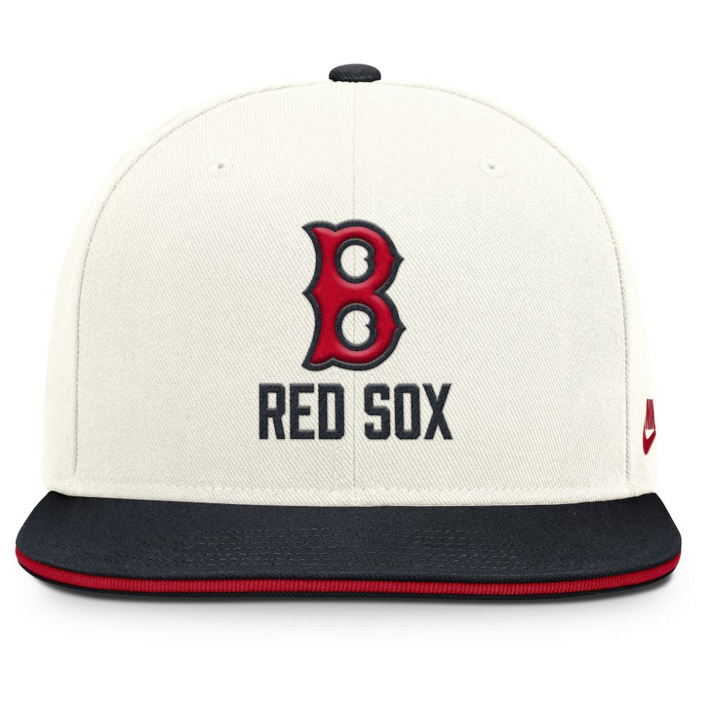 Boston Red Sox Nike Cooperstown Pro Dri-FIT Snapback Hat - Cream/Navy - Nike Discount