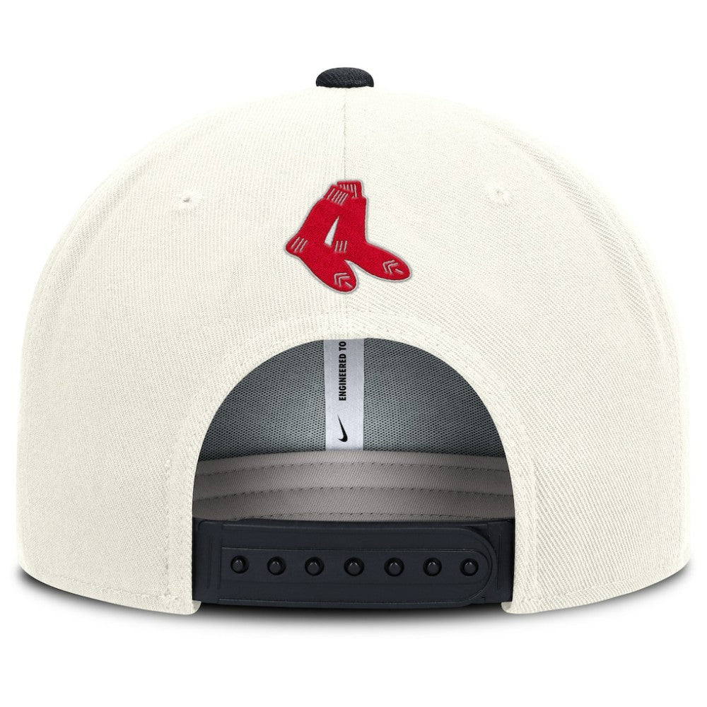 Boston Red Sox Nike Cooperstown Pro Dri-FIT Snapback Hat - Cream/Navy - Nike Discount