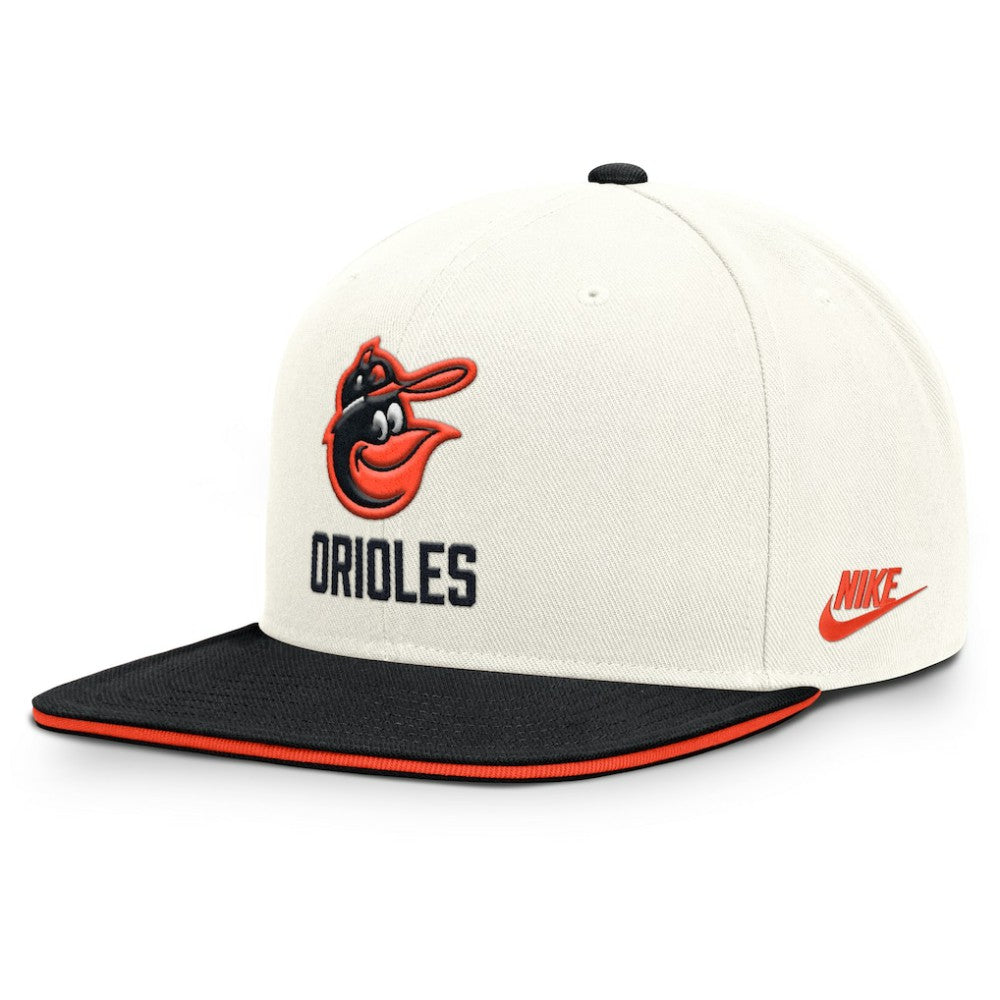 Baltimore Orioles Nike Cooperstown Pro Dri-FIT Snapback Hat - Cream/Black - Nike Online