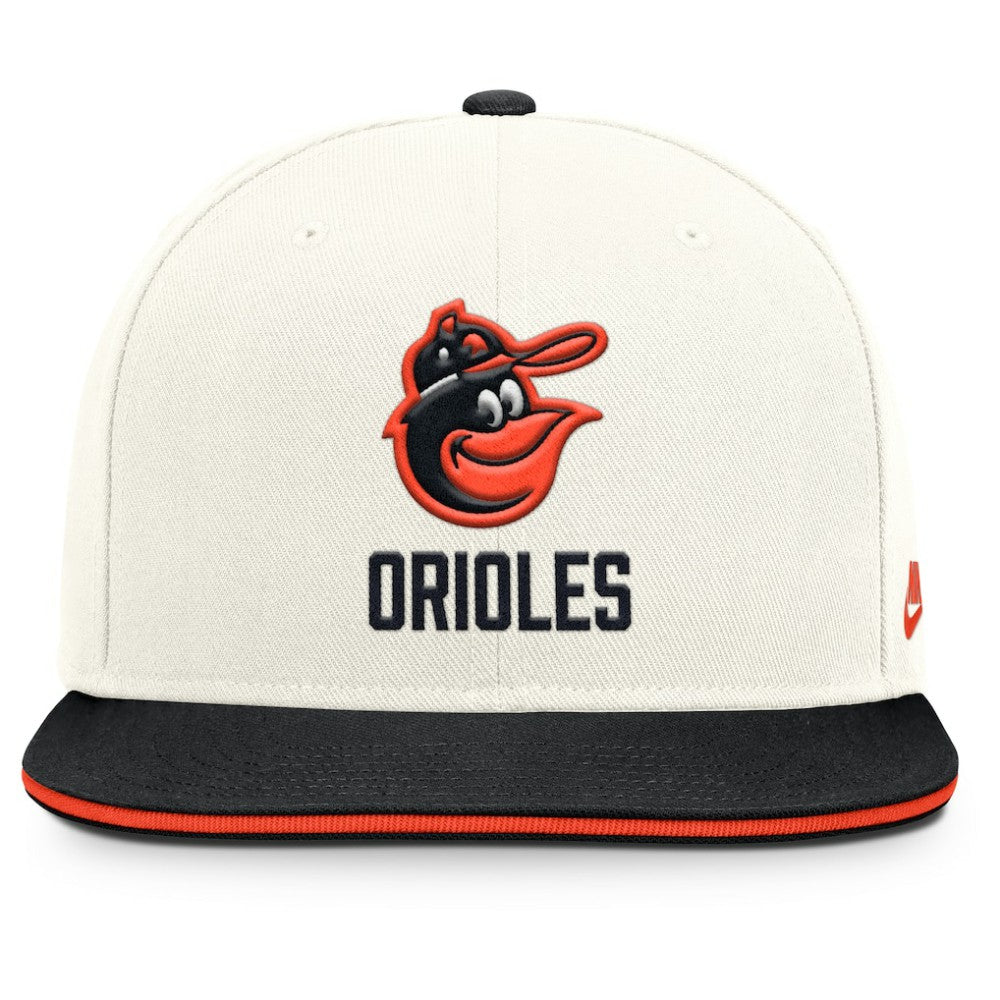 Baltimore Orioles Nike Cooperstown Pro Dri-FIT Snapback Hat - Cream/Black - Nike Online