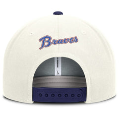 Atlanta Braves Nike Cooperstown Pro Dri-FIT Snapback Hat - Cream/Royal - Nike Online