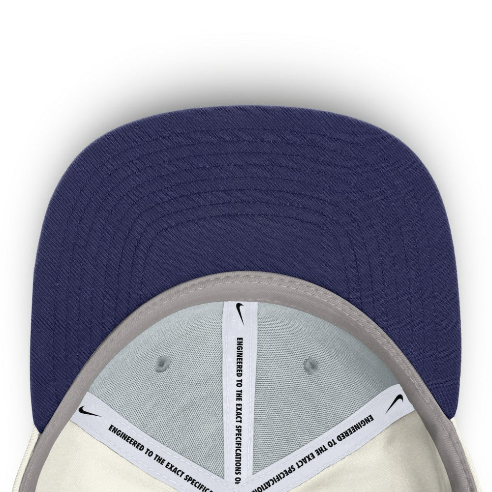 Atlanta Braves Nike Cooperstown Pro Dri-FIT Snapback Hat - Cream/Royal - Nike Online