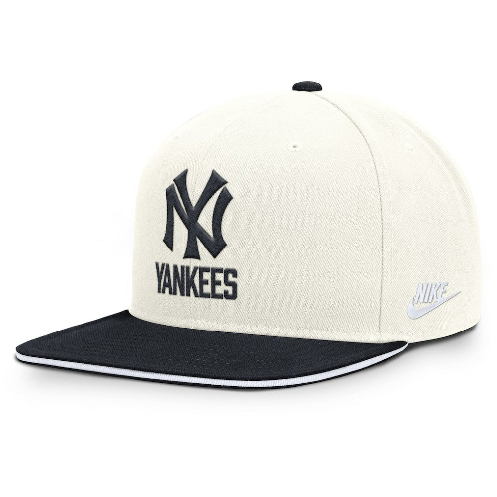 New York Yankees Nike Cooperstown Pro Dri-FIT Snapback Hat - Cream/Navy - Nike Lifestyle
