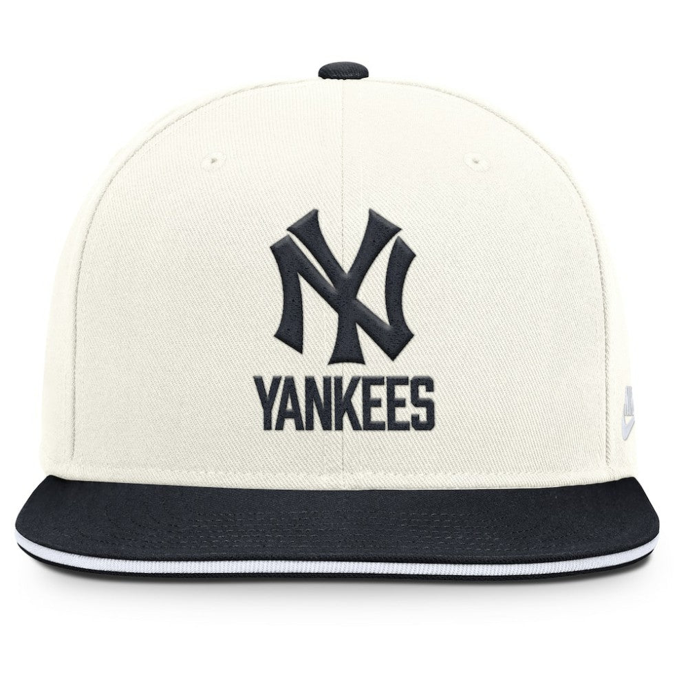 New York Yankees Nike Cooperstown Pro Dri-FIT Snapback Hat - Cream/Navy - Nike Lifestyle