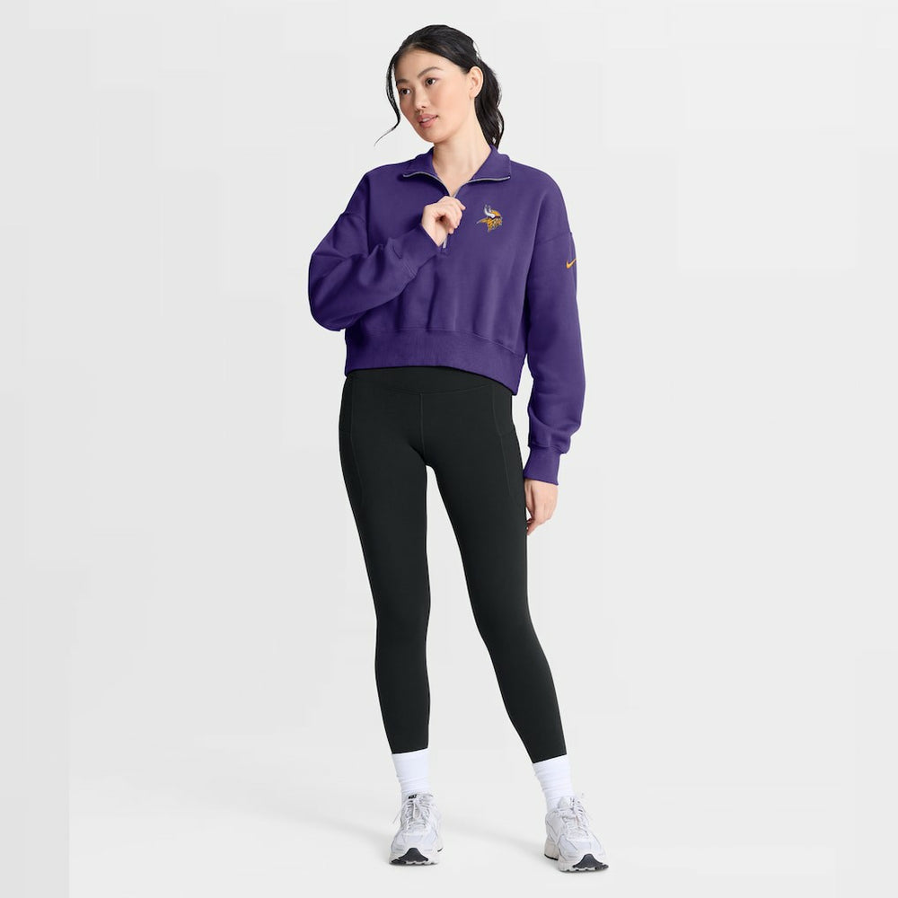 Nike Minnesota Vikings Women's Phoenix Fleece Quarter-Zip Sweatshirt Purple