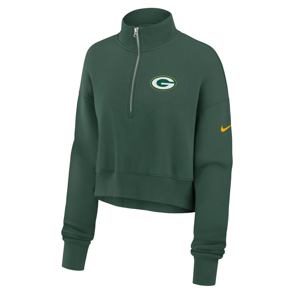 Nike Green Bay Packers Women's Phoenix Fleece Quarter-Zip Sweatshirt Green