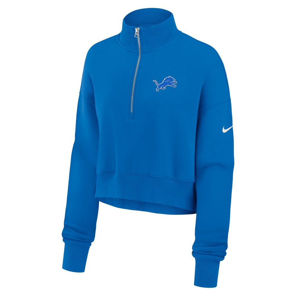 Nike Detroit Lions Women's Phoenix Fleece Quarter-Zip Sweatshirt Blue