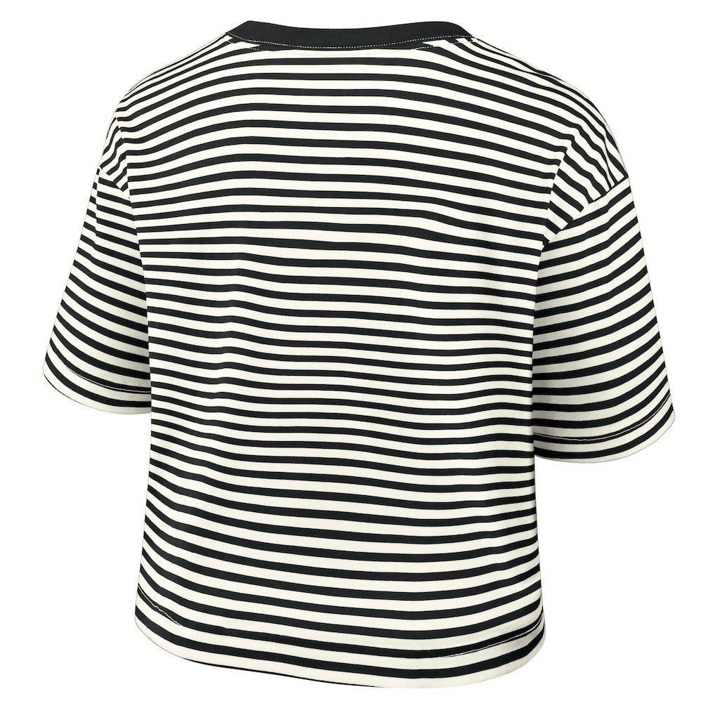 Nike Pittsburgh Steelers Women's Striped Cropped T-Shirt Black/Cream
