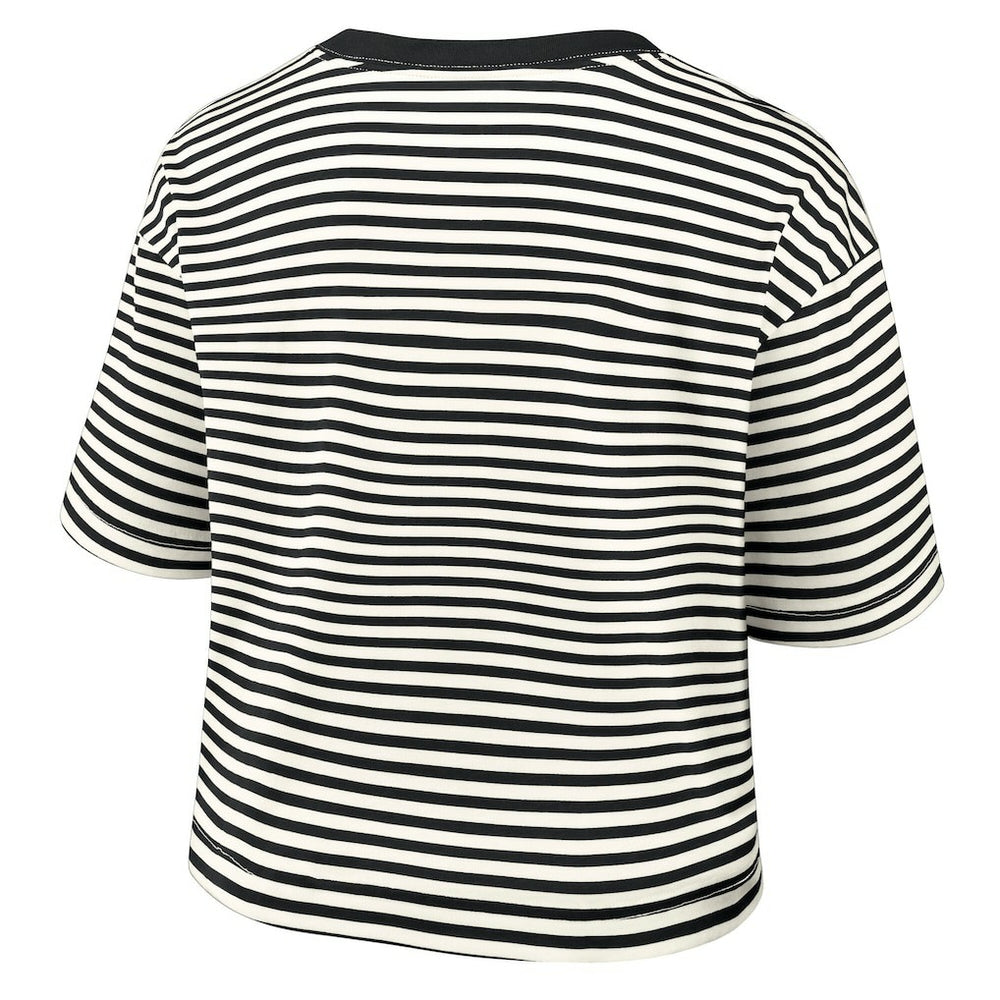 Nike Pittsburgh Steelers Women's Striped Cropped T-Shirt Black/Cream
