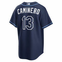 Junior Caminero Tampa Bay Rays Nike Road Replica Jersey - Navy - Nike Lifestyle