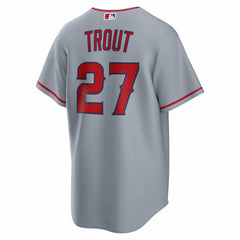 Mike Trout Los Angeles Angels Nike Road Replica Jersey - Gray - Nike Discount