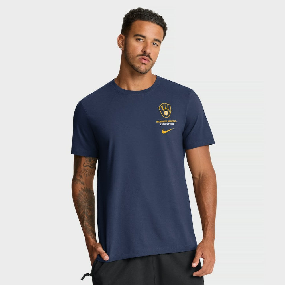 Milwaukee Brewers Nike Primetime 2-Hit T-Shirt - Navy - Nike Discount