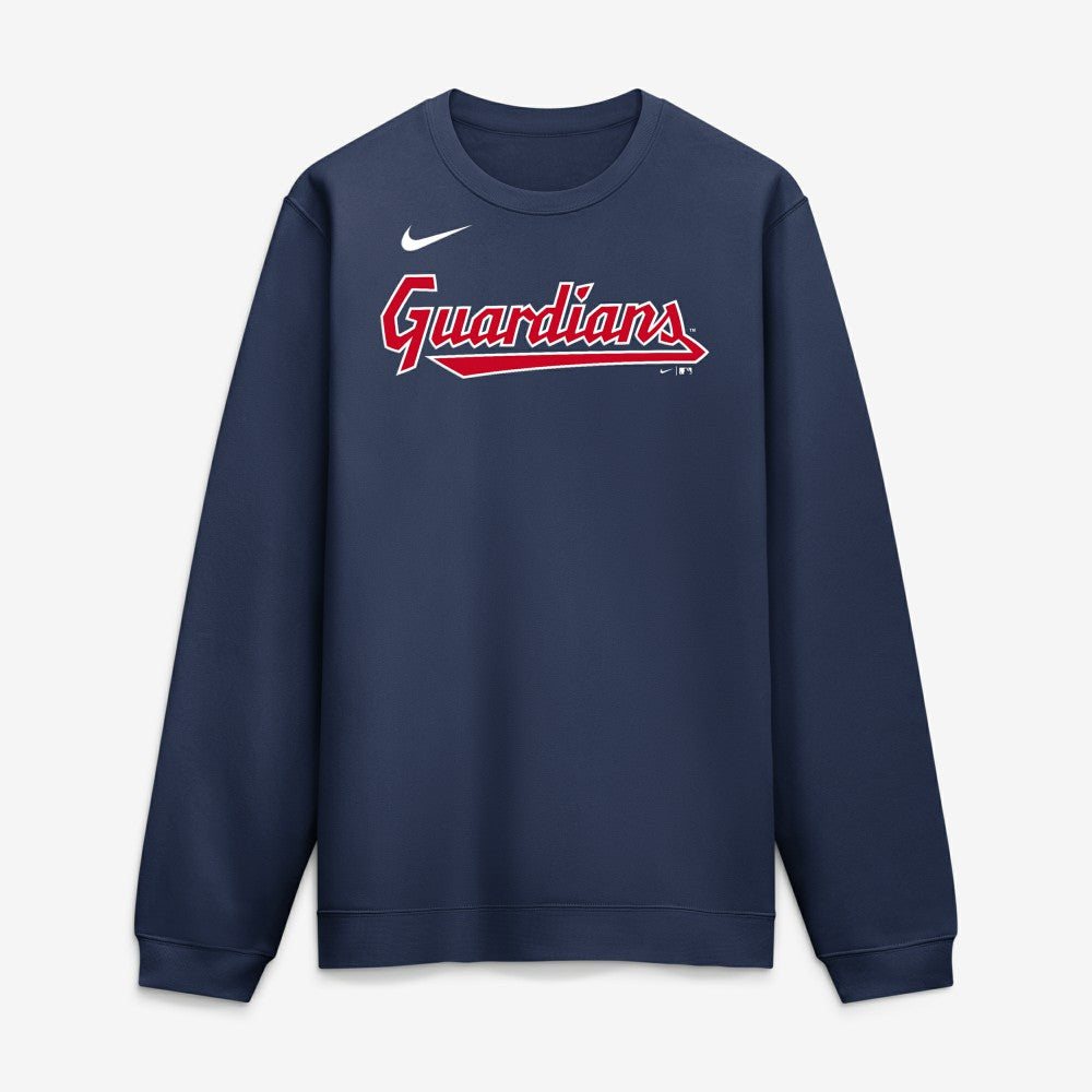 Cleveland Guardians Nike Primetime Wordmark Sweatshirt - Navy - Nike Lifestyle