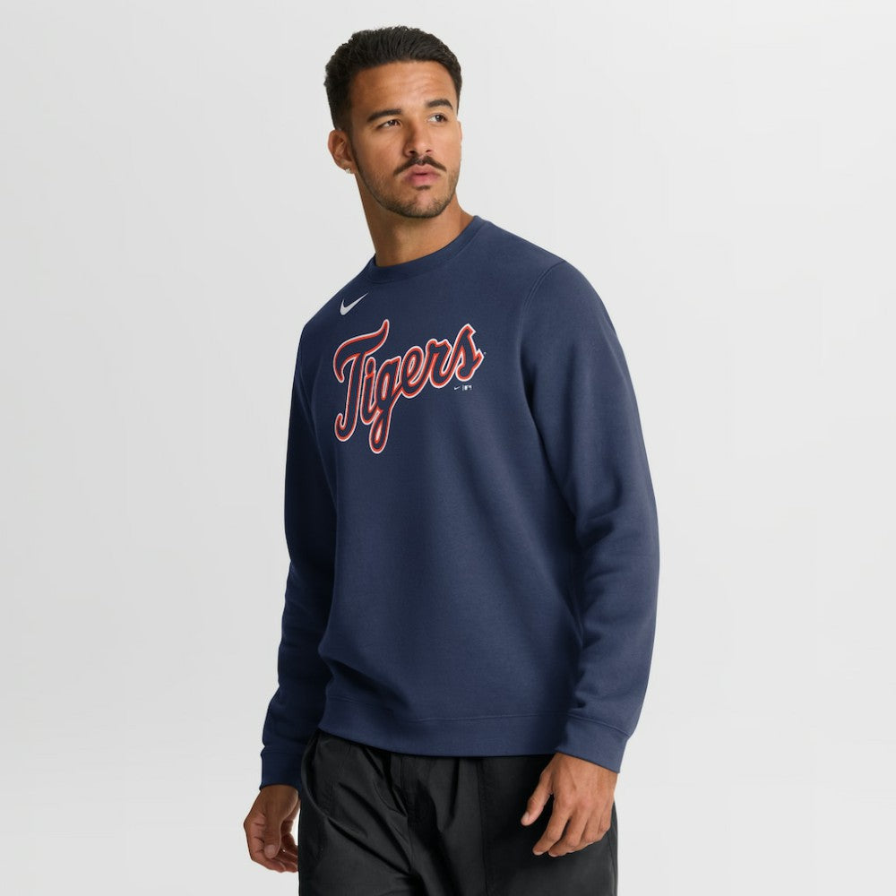 Detroit Tigers Nike Primetime Wordmark Sweatshirt - Navy - Nike Lifestyle