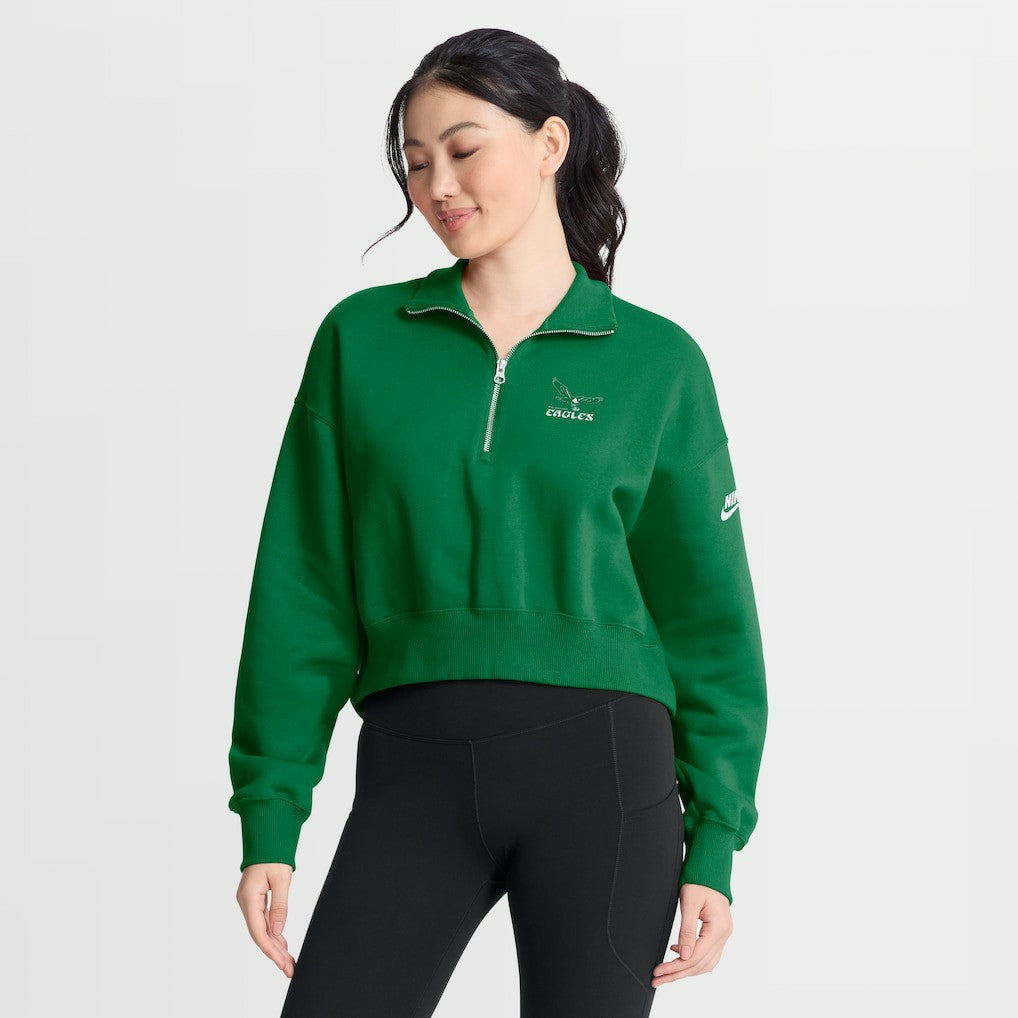 Nike Philadelphia Eagles Women's Phoenix Fleece Quarter-Zip Sweatshirt Kelly Green