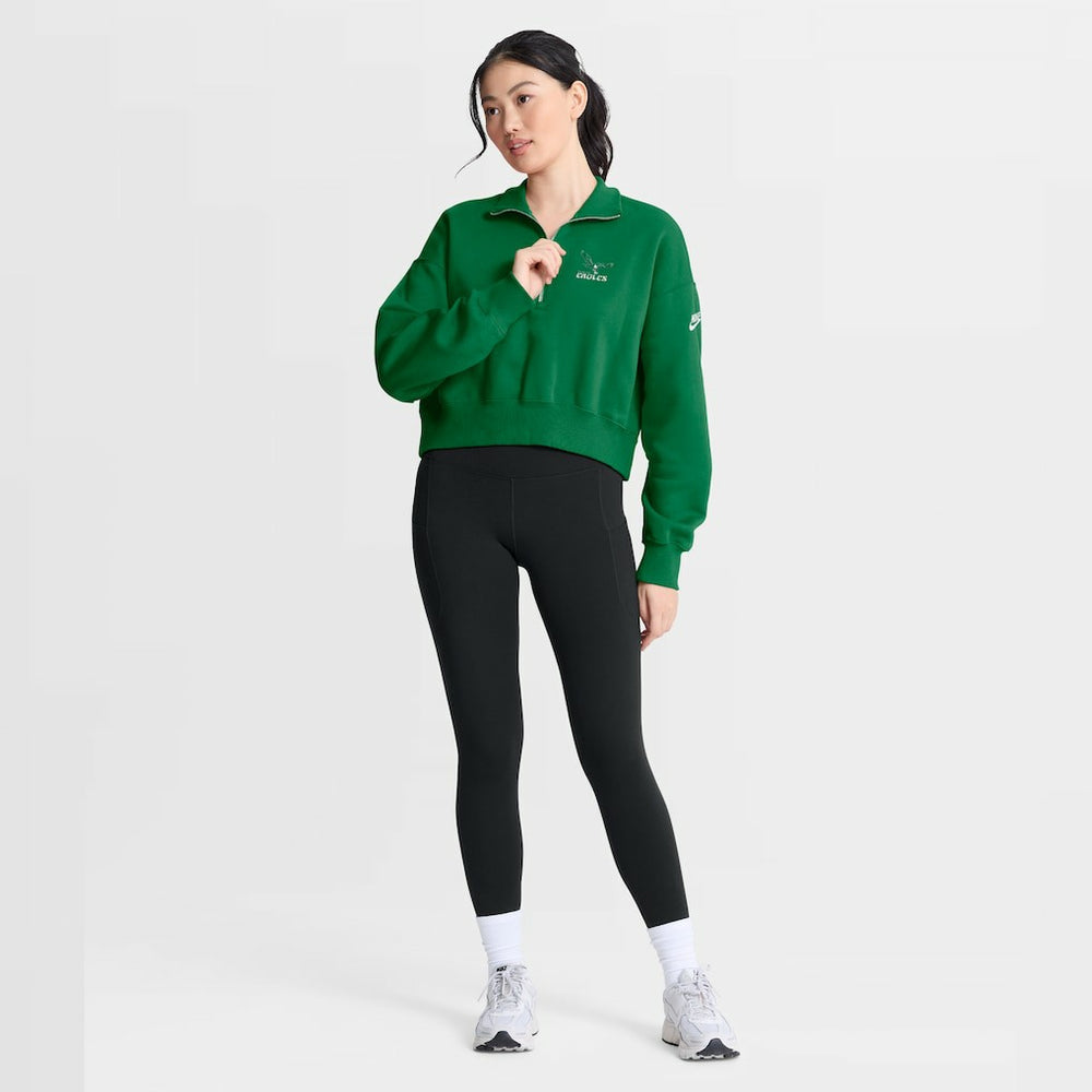 Nike Philadelphia Eagles Women's Phoenix Fleece Quarter-Zip Sweatshirt Kelly Green