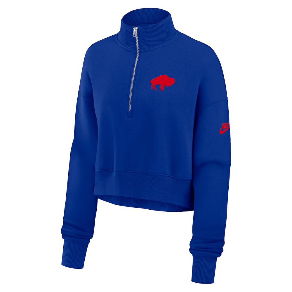 Nike Buffalo Bills Women's Phoenix Fleece Quarter-Zip Sweatshirt Royal