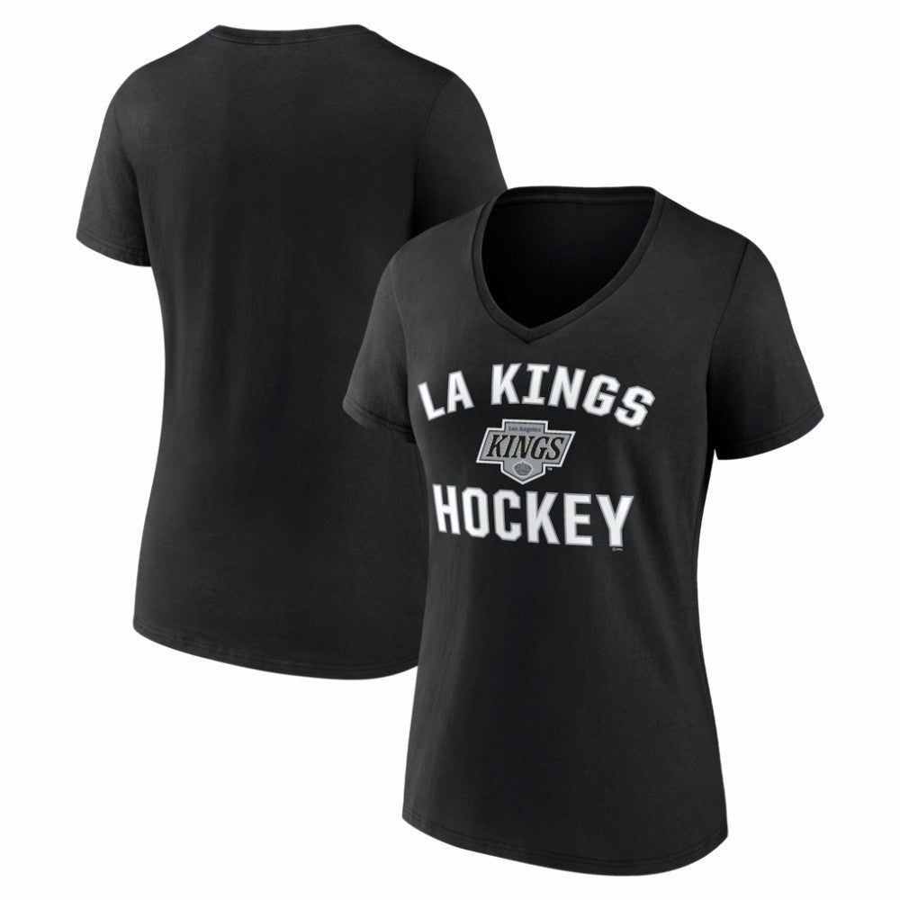 Los Angeles Kings Logo Athletic Women's Arch Victory V-Neck T-Shirt - Black - NHL 2001552683