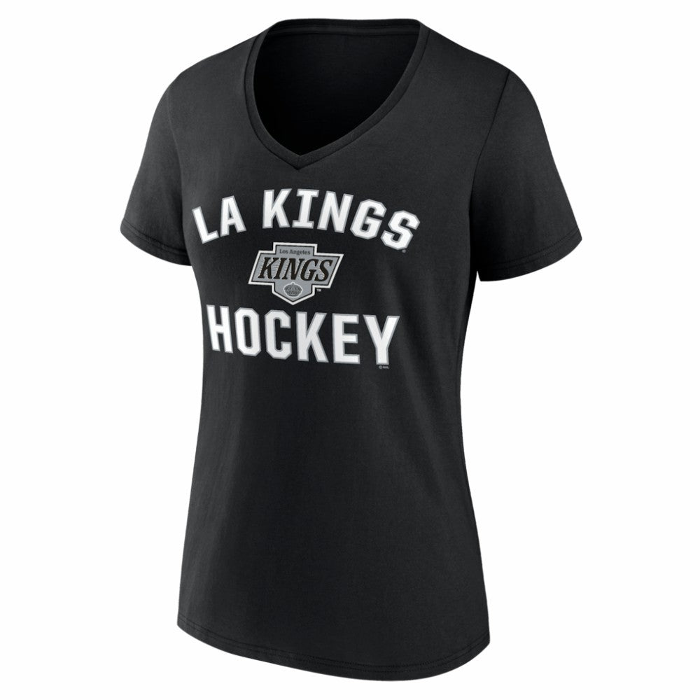 Los Angeles Kings Logo Athletic Women's Arch Victory V-Neck T-Shirt - Black - NHL 2001552683