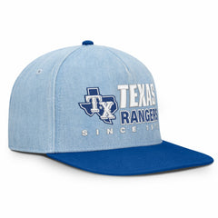 Texas Rangers Fanatics Twinbill Snapback Hat - Denim - Fanatics Sale