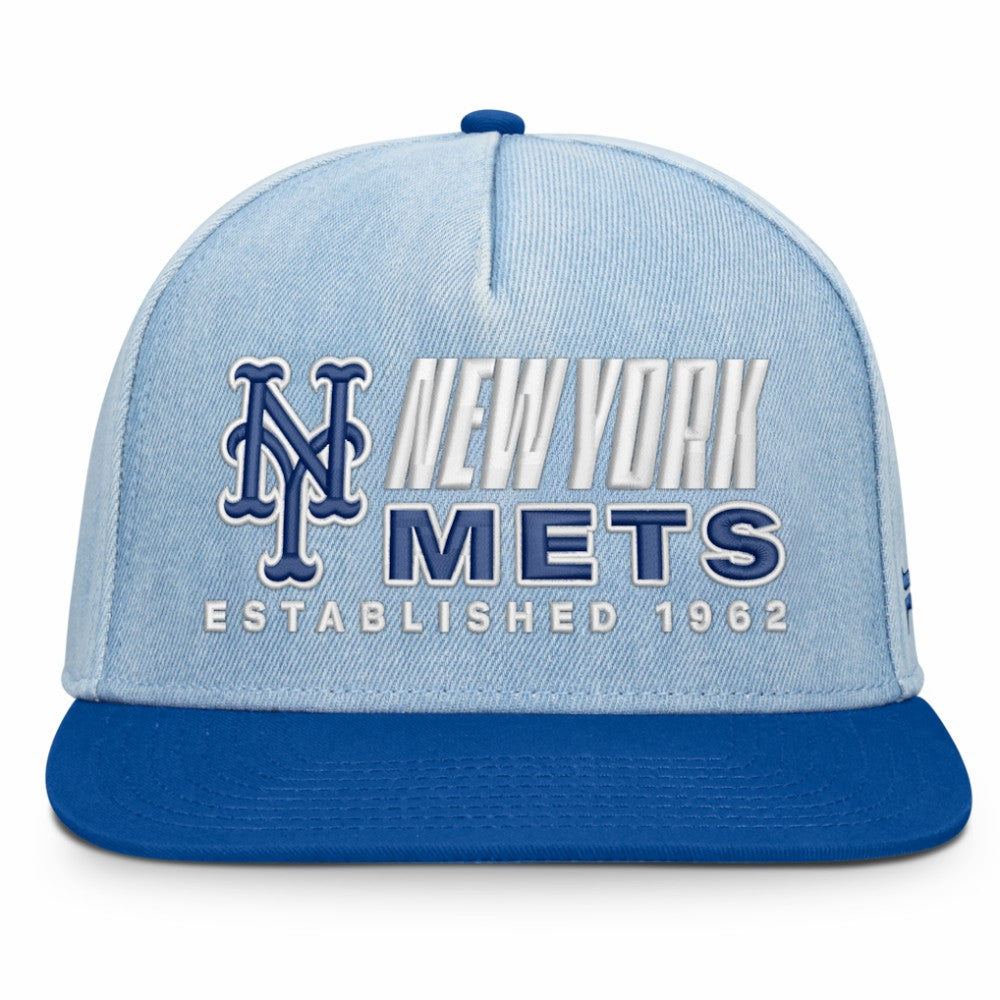 New York Mets Fanatics Twinbill Snapback Hat - Denim - Fanatics on Sale