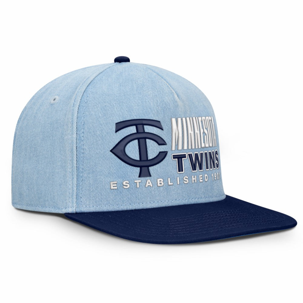 Minnesota Twins Fanatics Twinbill Snapback Hat - Denim - Fanatics on Sale