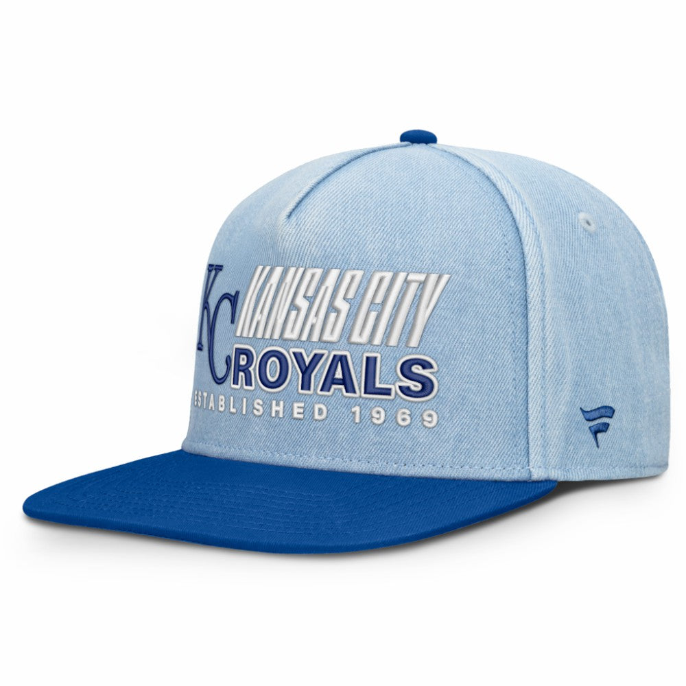 Kansas City Royals Fanatics Twinbill Snapback Hat - Denim - Fanatics on Sale