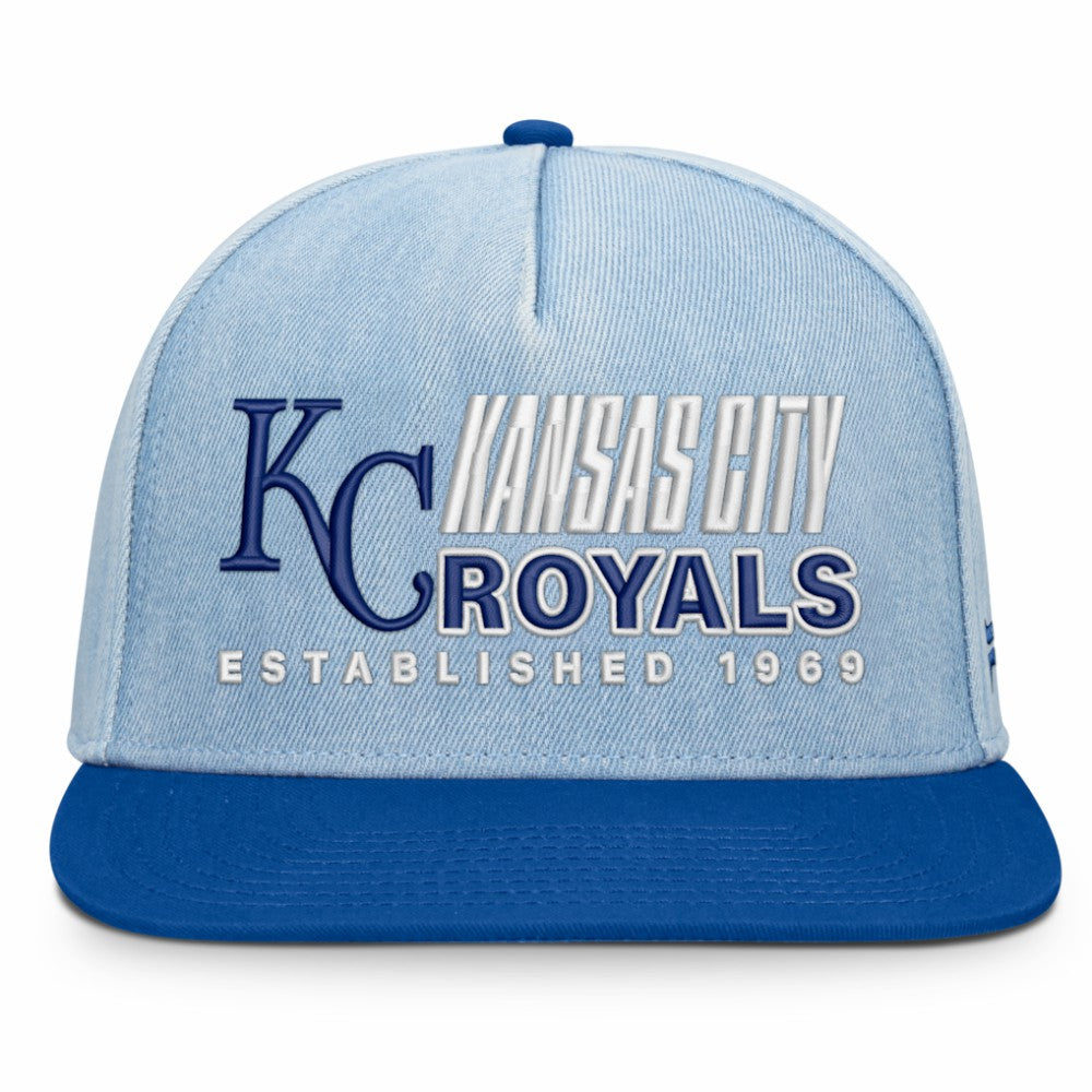 Kansas City Royals Fanatics Twinbill Snapback Hat - Denim - Fanatics on Sale