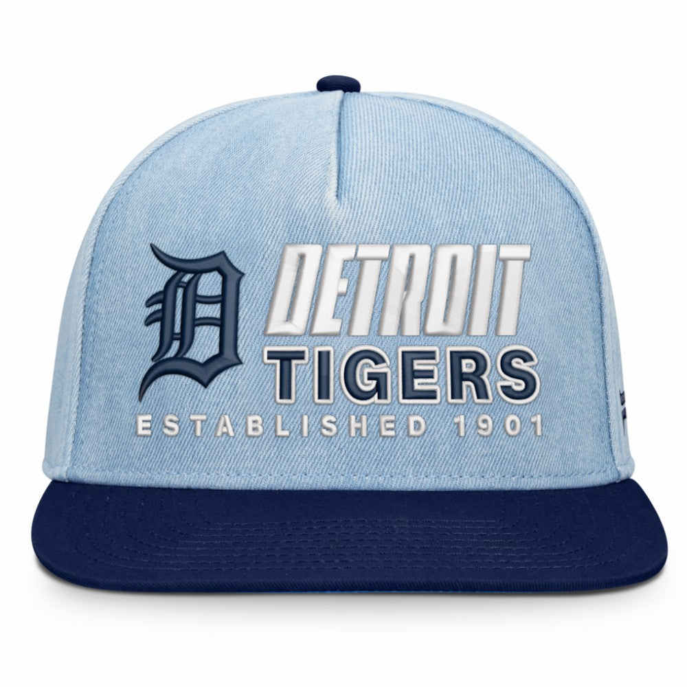 Detroit Tigers Fanatics Twinbill Snapback Hat - Denim - Fanatics on Sale