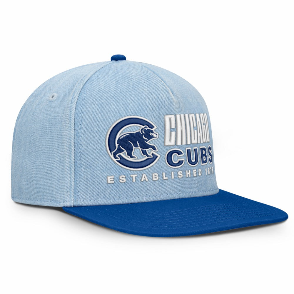 Chicago Cubs Fanatics Twinbill Snapback Hat - Denim - Fanatics Lifestyle