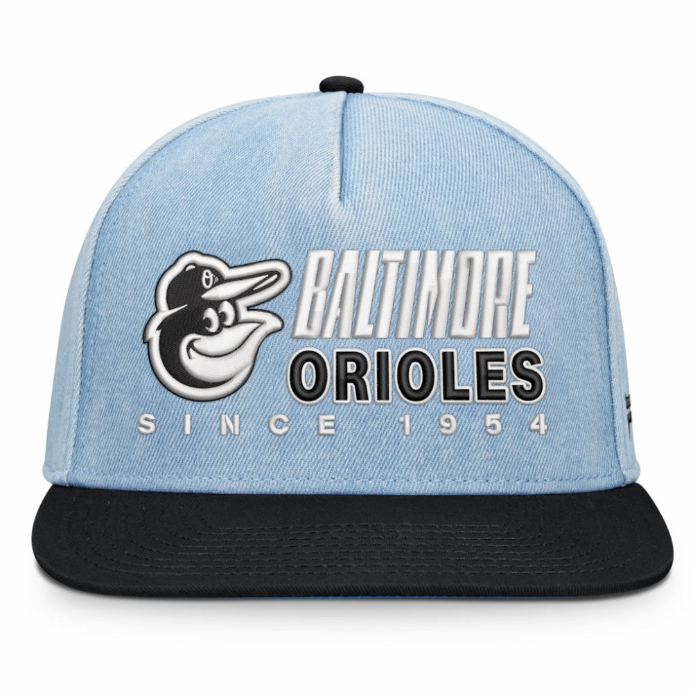Baltimore Orioles Fanatics Twinbill Snapback Hat - Denim - Fanatics Lifestyle