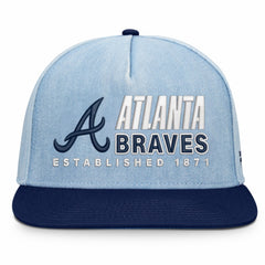 Atlanta Braves Fanatics Twinbill Snapback Hat - Denim - Fanatics Lifestyle