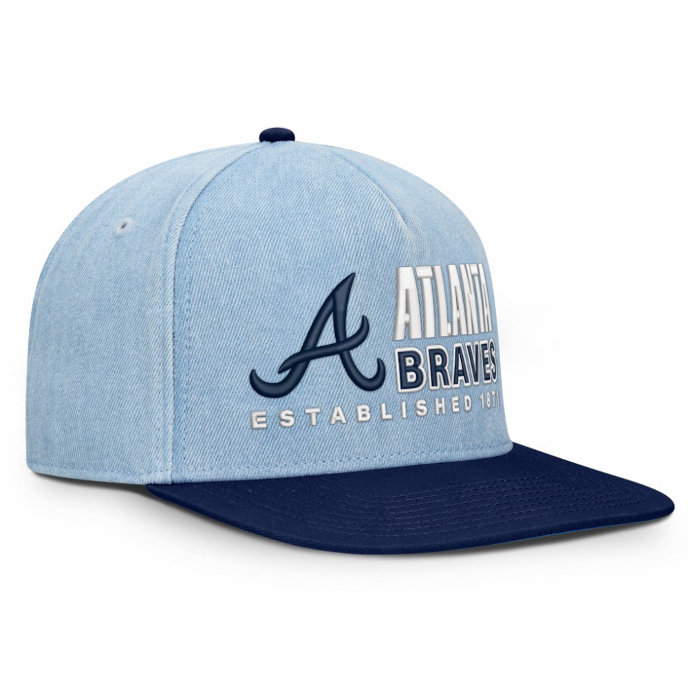 Atlanta Braves Fanatics Twinbill Snapback Hat - Denim - Fanatics Lifestyle
