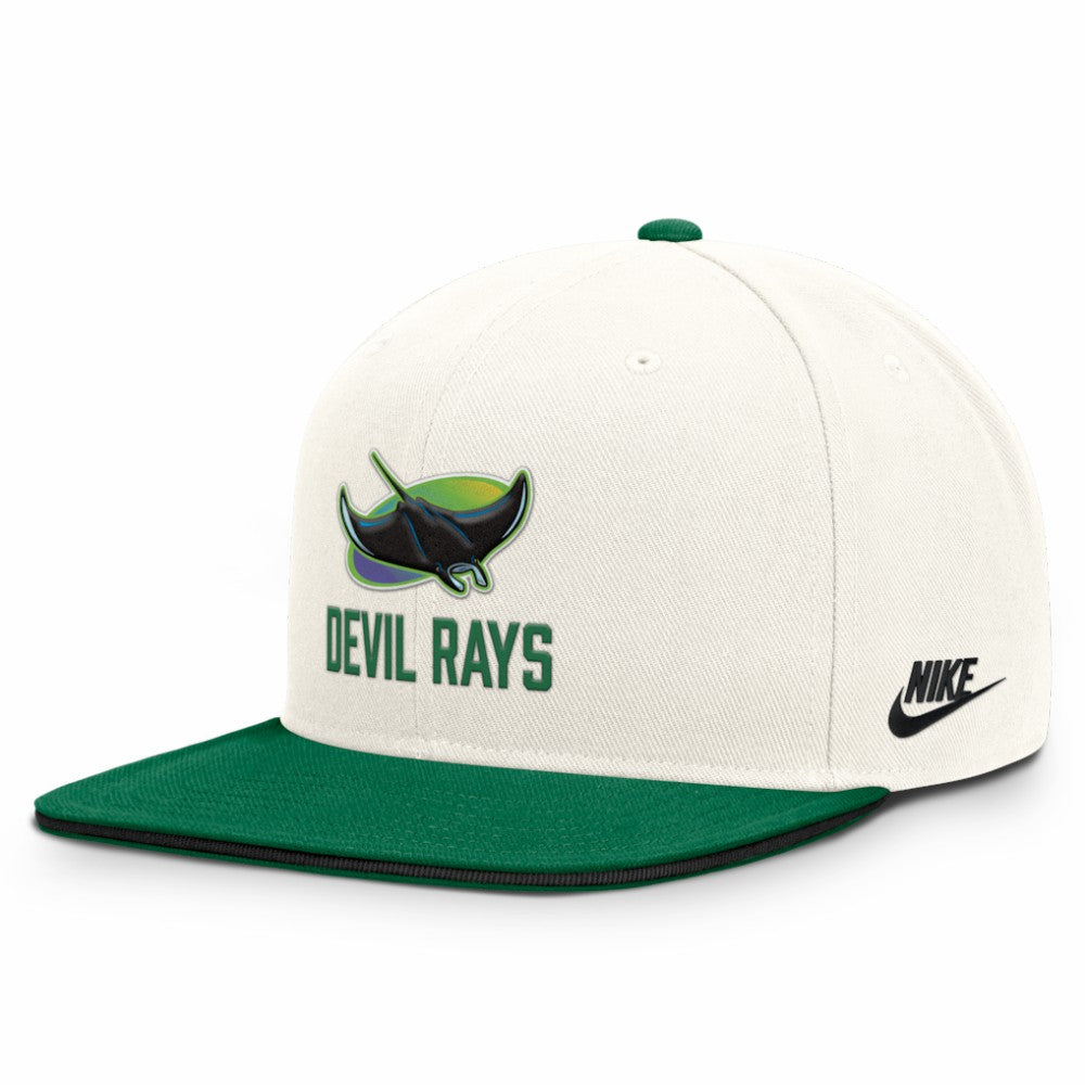 Tampa Bay Rays Nike Cooperstown Pro Dri-FIT Snapback Hat - Cream/Green - Nike Sale
