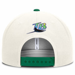 Tampa Bay Rays Nike Cooperstown Pro Dri-FIT Snapback Hat - Cream/Green - Nike Sale