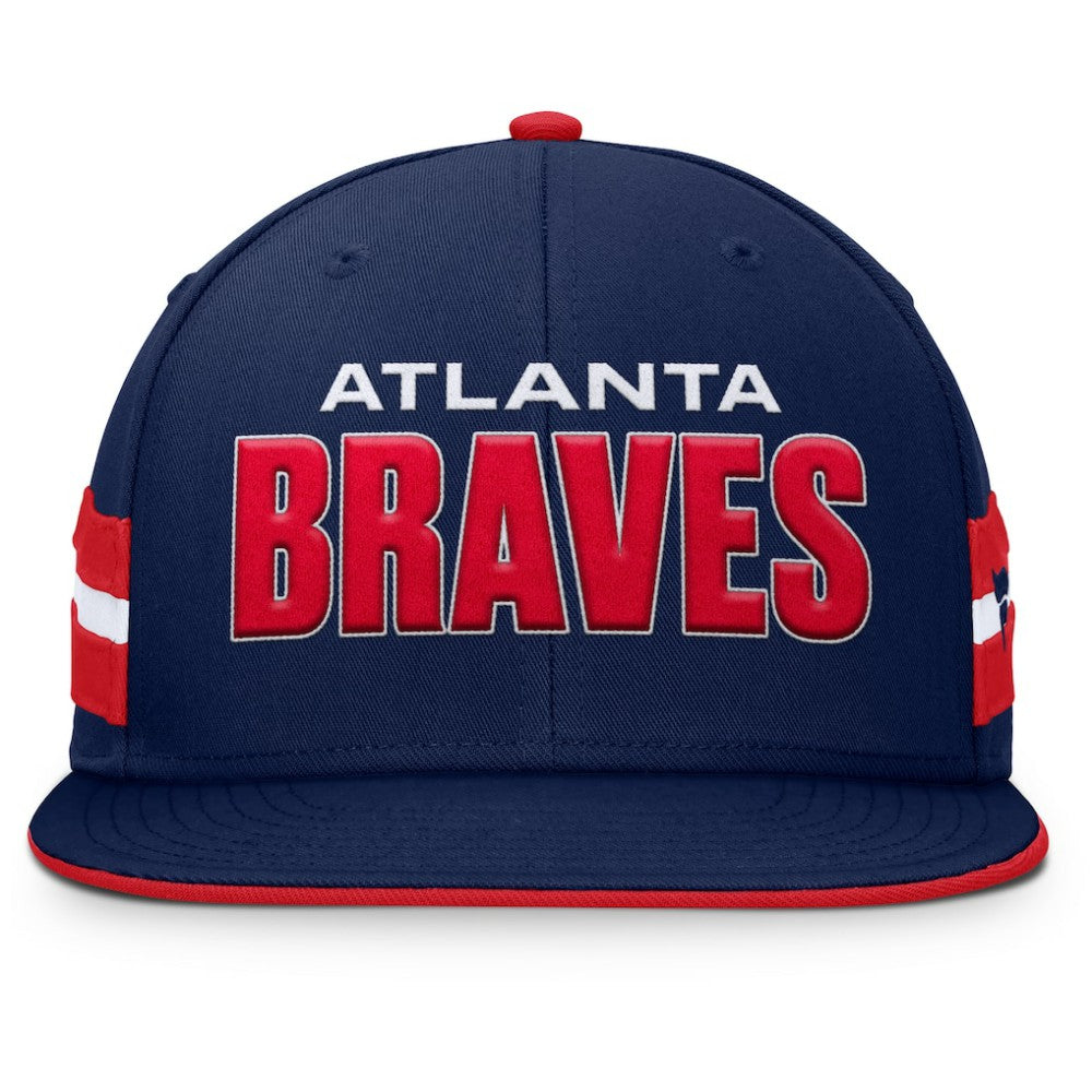 Atlanta Braves Fanatics Pick Off Fitted Hat - Navy - Fanatics on Sale