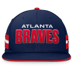 Atlanta Braves Fanatics Pick Off Fitted Hat - Navy - Fanatics on Sale