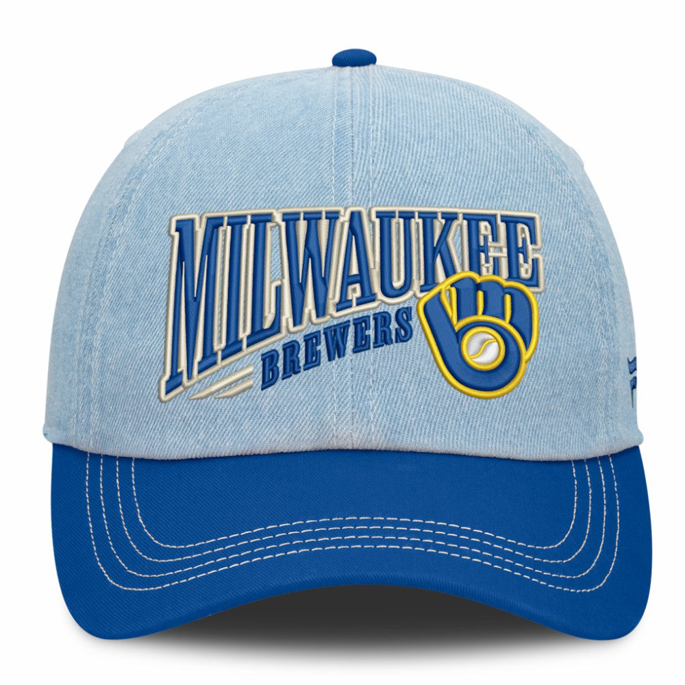 Milwaukee Brewers Fanatics Retire Adjustable Hat - Denim - Fanatics Sale