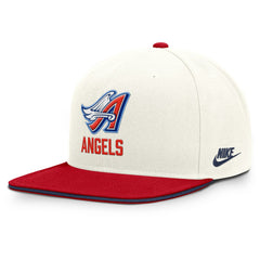 Los Angeles Angels Nike Cooperstown Pro Dri-FIT Snapback Hat - Cream/Red - Nike Sale