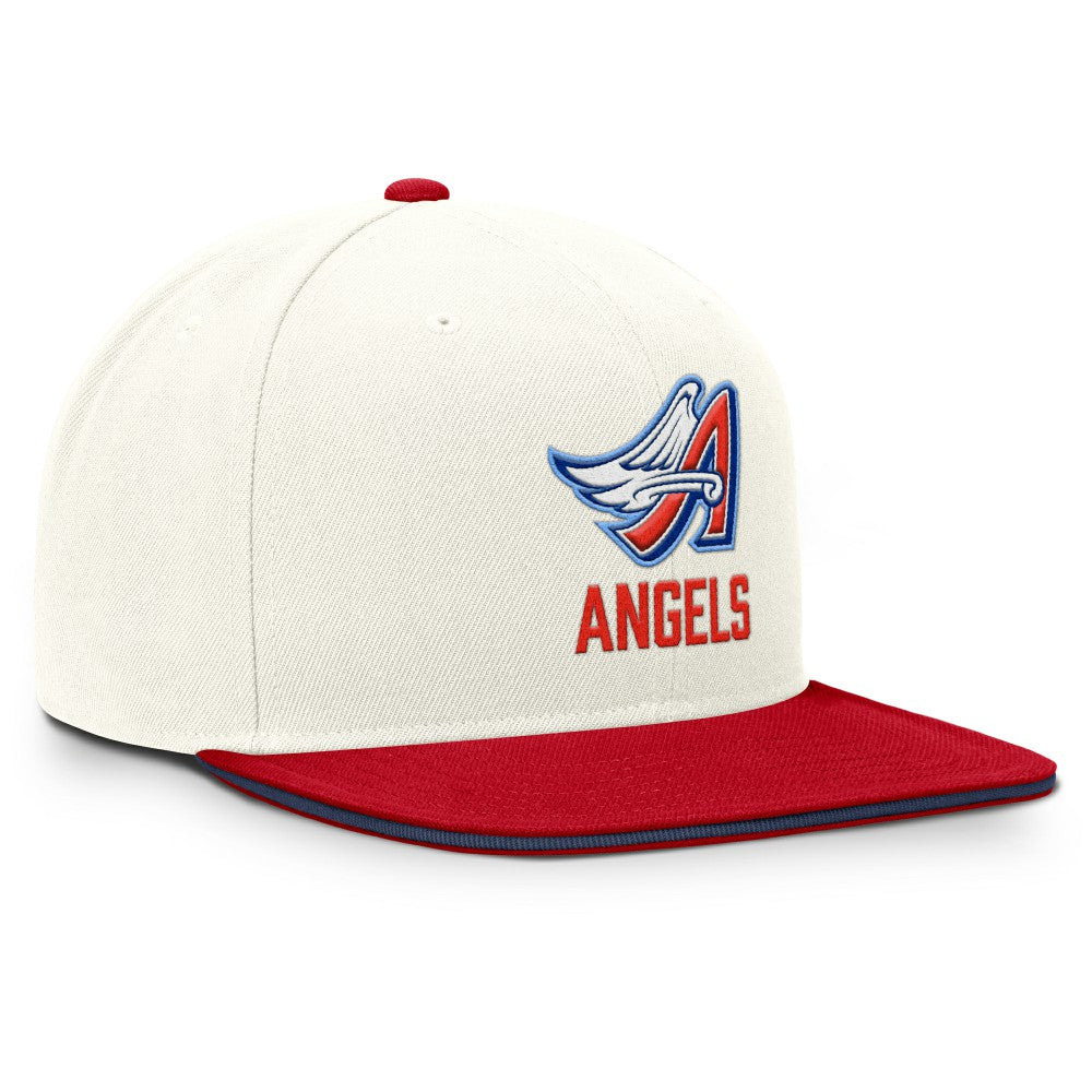 Los Angeles Angels Nike Cooperstown Pro Dri-FIT Snapback Hat - Cream/Red - Nike Sale