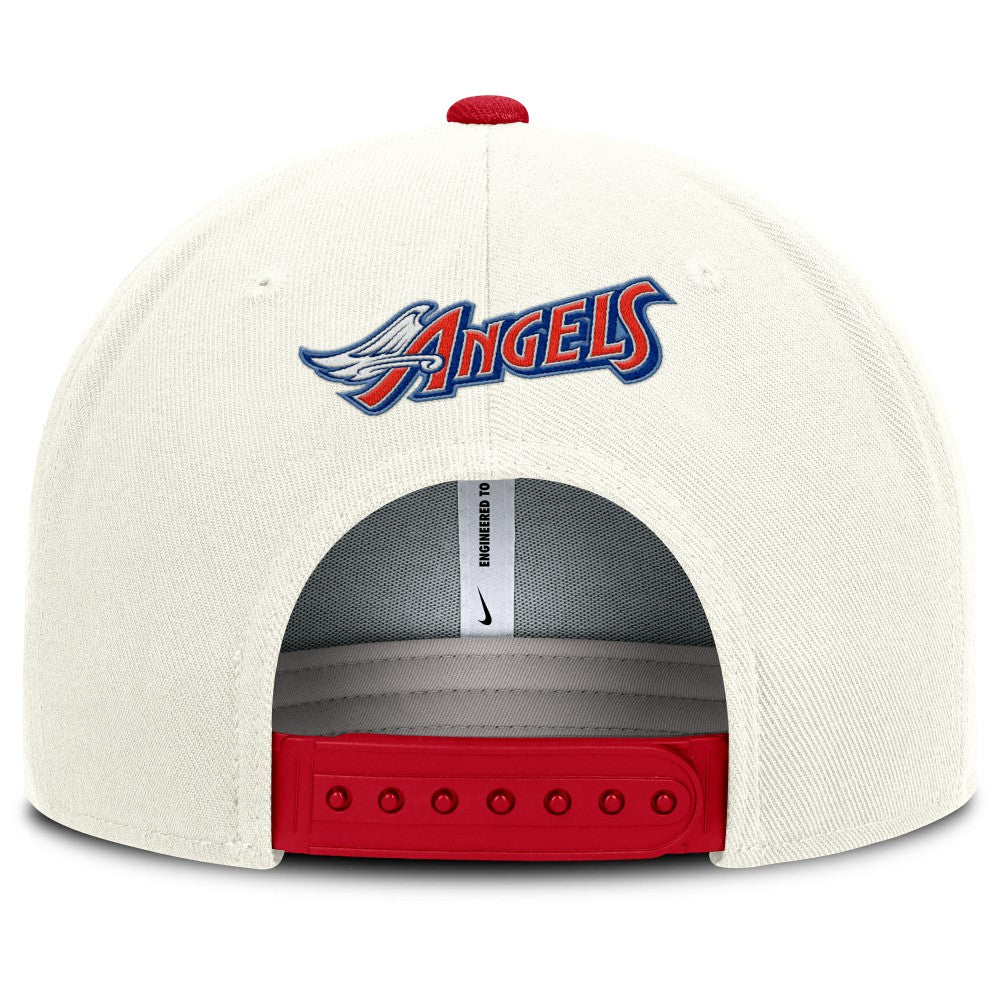 Los Angeles Angels Nike Cooperstown Pro Dri-FIT Snapback Hat - Cream/Red - Nike Sale